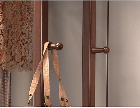 Free Standing Hall Tree Solid Wood Clothes Hanger Floor Bedroom Shoe Rack Living Room Coat Rack with Drawer Multifunctional New Chinese Style Storage Rack Entryway Coat Stand(Wood)