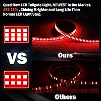 Vista 8 de Barra de luz LED de 48 pulgadas para compuerta trasera de camioneta pickup de 3 colores rojo blanco amarillo conmutable, señal de giro secuencial