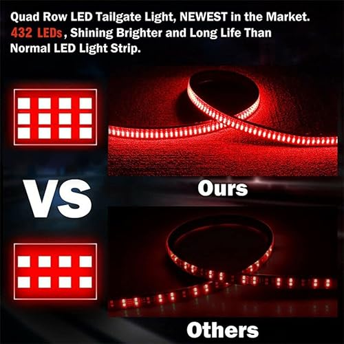 Miniatura 8 de Tira de luz LED de 48 pulgadas para puerta trasera de camioneta, interruptor de 3 colores, rojo, blanco, amarillo, señal de giro secuencial, marcha