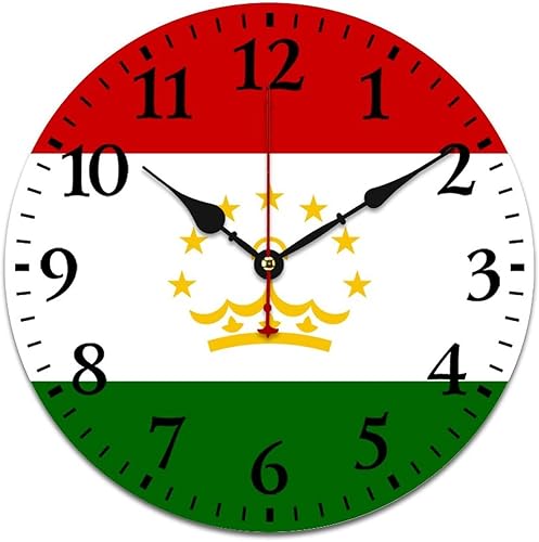 Reloj de bandera de España, decoración patriótica de 12 pulgadas, relojes de pared de madera, funciona con pilas, silencioso, sin tictac, fácil de Reloj de bandera de España, decoración patriótica de 12 pulgadas, relojes de pared de madera, funciona con pilas, silencioso, sin tictac, fácil de