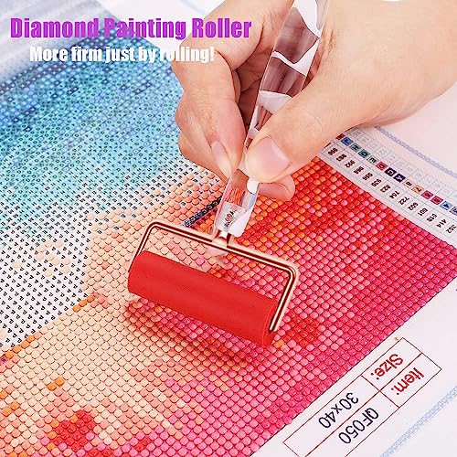 Heyseri 15PCS Diamond Painting Pens with Wheel Roller, Stainless Steel Metal Pen Tips, Resin 5D Diamond Art Accessories and Tools, Comfort Grip Ergonomic (White)