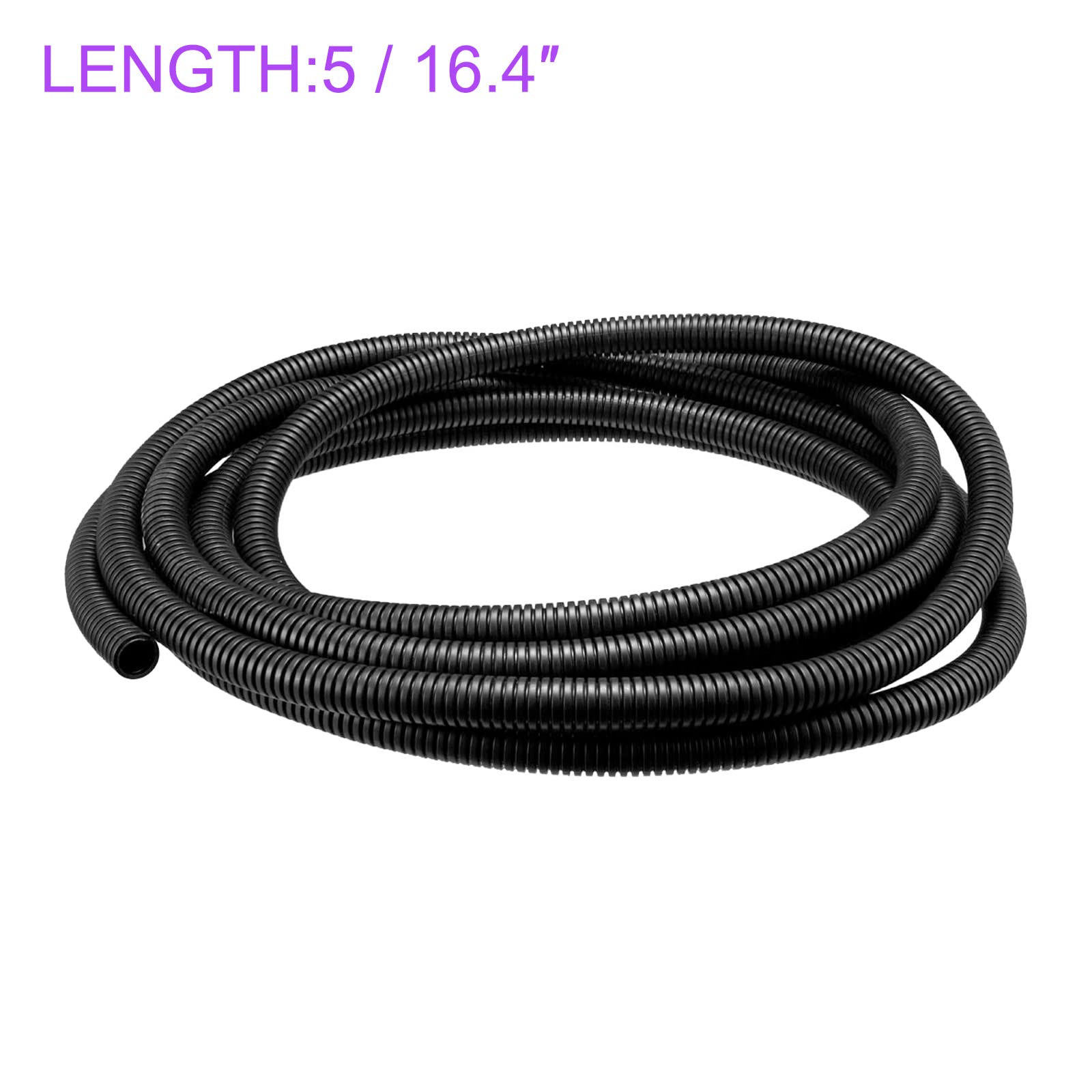 DMiotech 15.8mmx12mmx5m PP Non-Split Corrugated Tubing Indoor Outdoor for High-Temperature Automotive Harness Indoor Outdoor Wire Management - Image 4