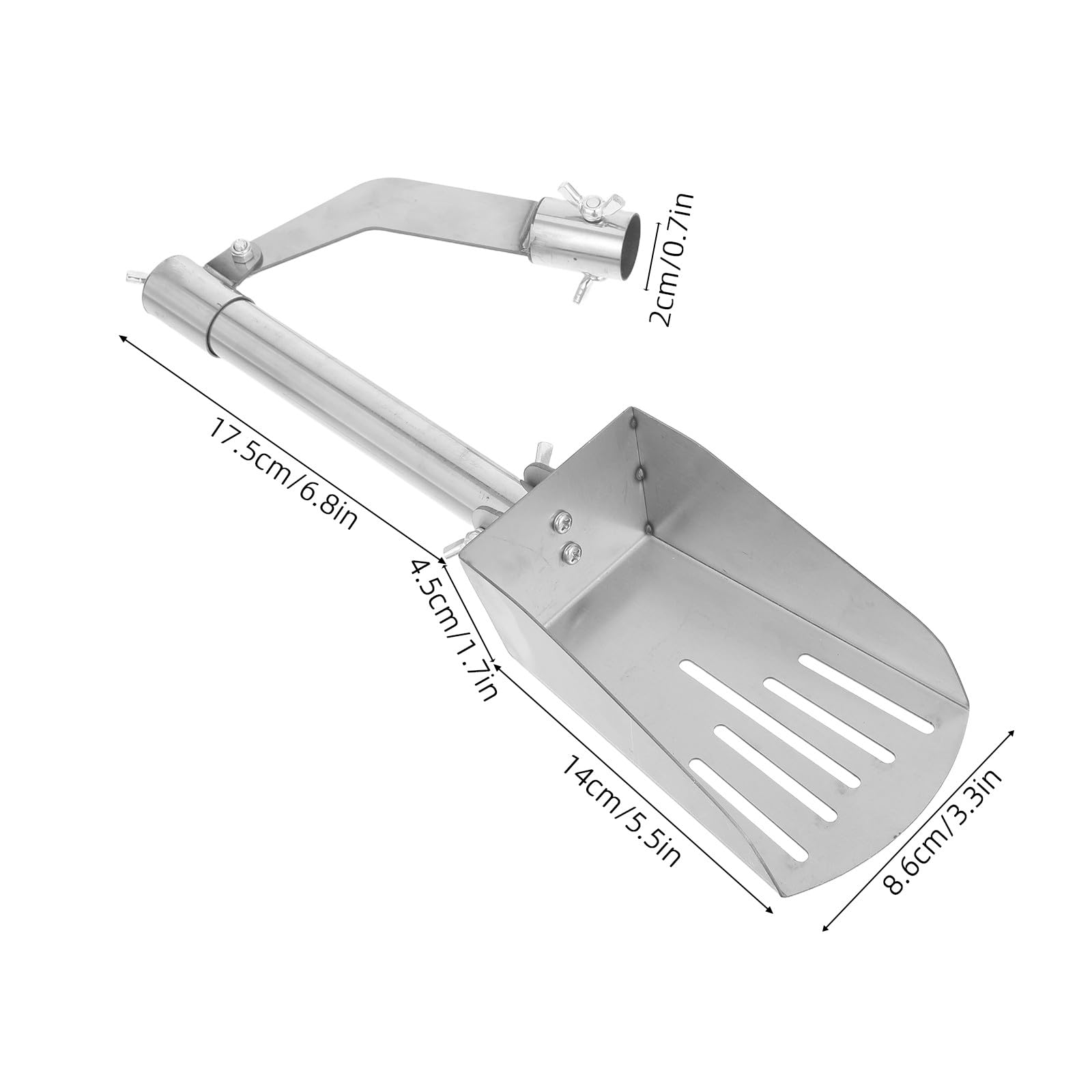 Pala para Canalones de Aluminio Plata para Techos y Lluvia | Limpieza de Canalones del Tejado, Retirada de Escombros, Uso en Mantenimiento y Entrada