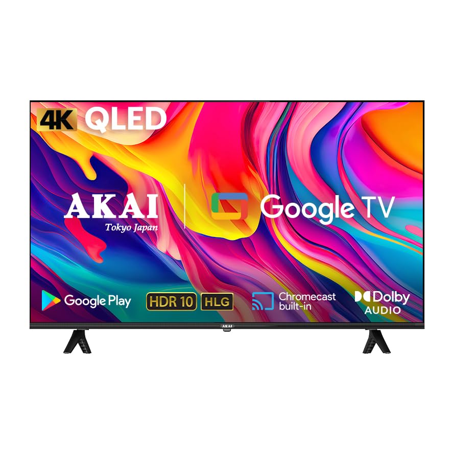 Image of AKAI 43 Inch 4K Ultra HD Smart QLED TV (108 cm) | Atmos Sound | Google TV | 60Hz Refresh Rate | HDR 10 | Bezelless Design Display