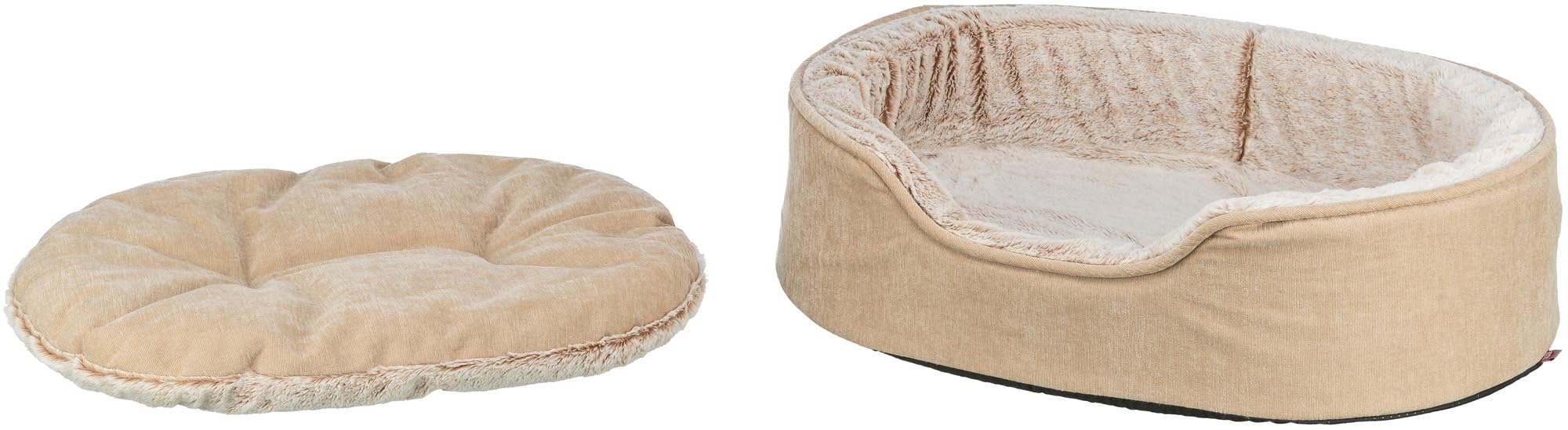 TRIXIE Panier pour Chien Vital Lino Soft – Beige/crème – 83×67 cm