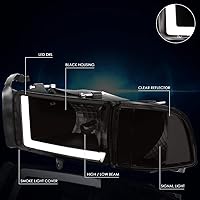 Vista 2 de PM PERFORMOTOR Faros delanteros LED DRL negros con LED DRL de repuesto compatible con Ram 150094-02 Ram 2500 3500, PMHL-DRAM-9401-LB-BSC