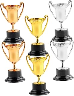 Abaodam Toys 6pcs toy decor ceremony award trophy party award trophy prize gift trophy cup ornaments Model Gold Trophy Award