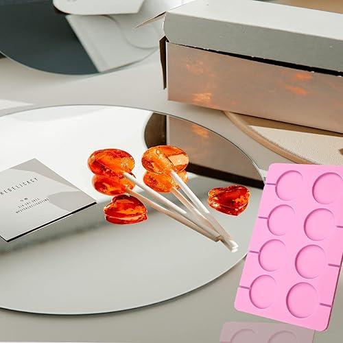 Miniatura 7 de Moldes de silicona para piruletas, moldes grandes de 8 capacidades, moldes redondos de chocolate duro, moldes de hielo, ideales para piruletas,