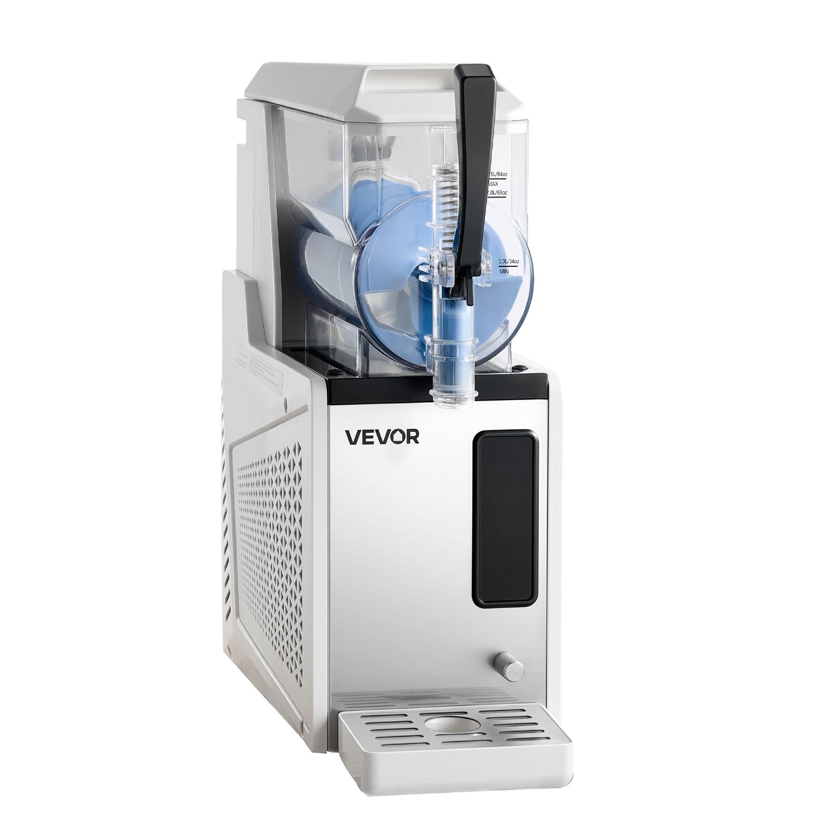 VEVOR Macchina per Granite 1 x 3 L 350 W Serbatoio Singolo Macchina per Bevande Ghiacciate Succo Fredde Cocktail con Funzione Autopulente per Preparazione Frappé, Milkshake, Frullati