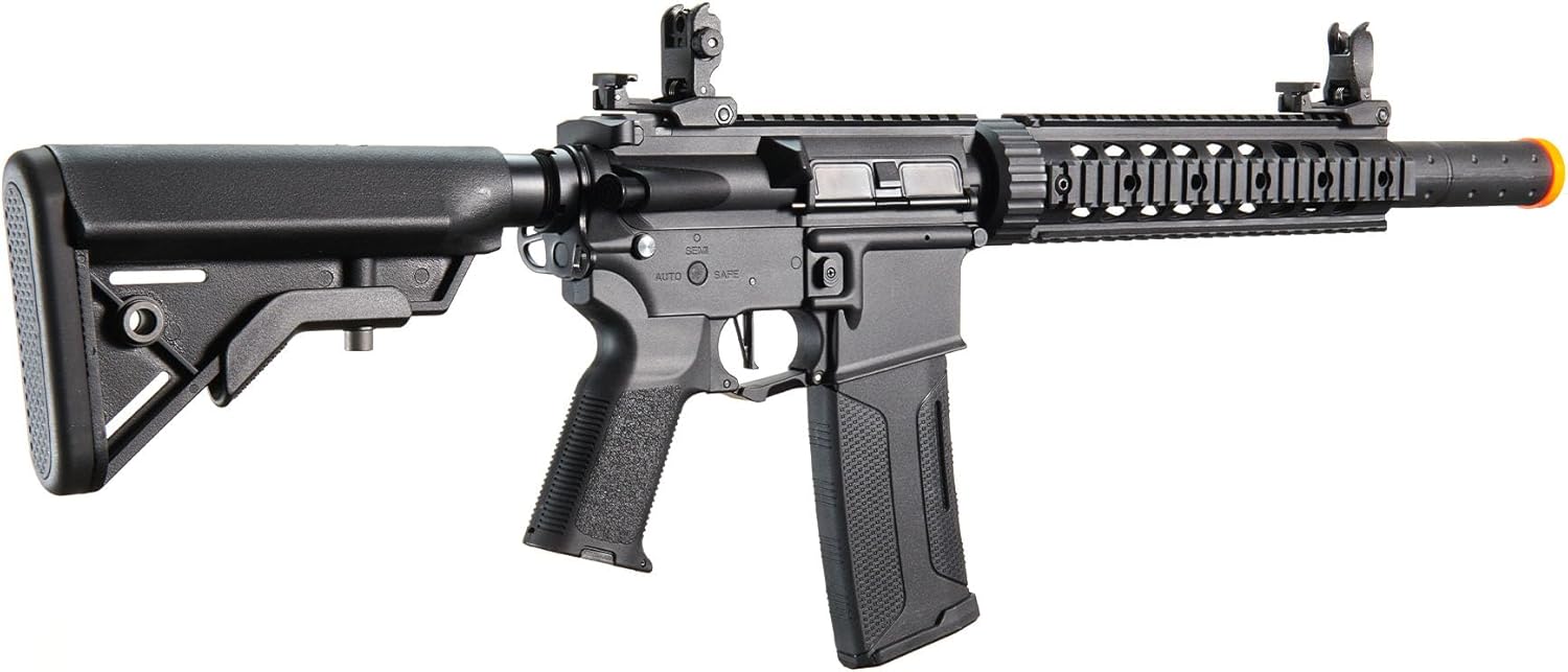 Lancer Tactical Gen 3 M4 Carbine SD 10'' Airsoft with Programmable Mosfet/ETU-Electric Full/Semi-Auto AEG Rifle (Lipo Battery & Charger Included)