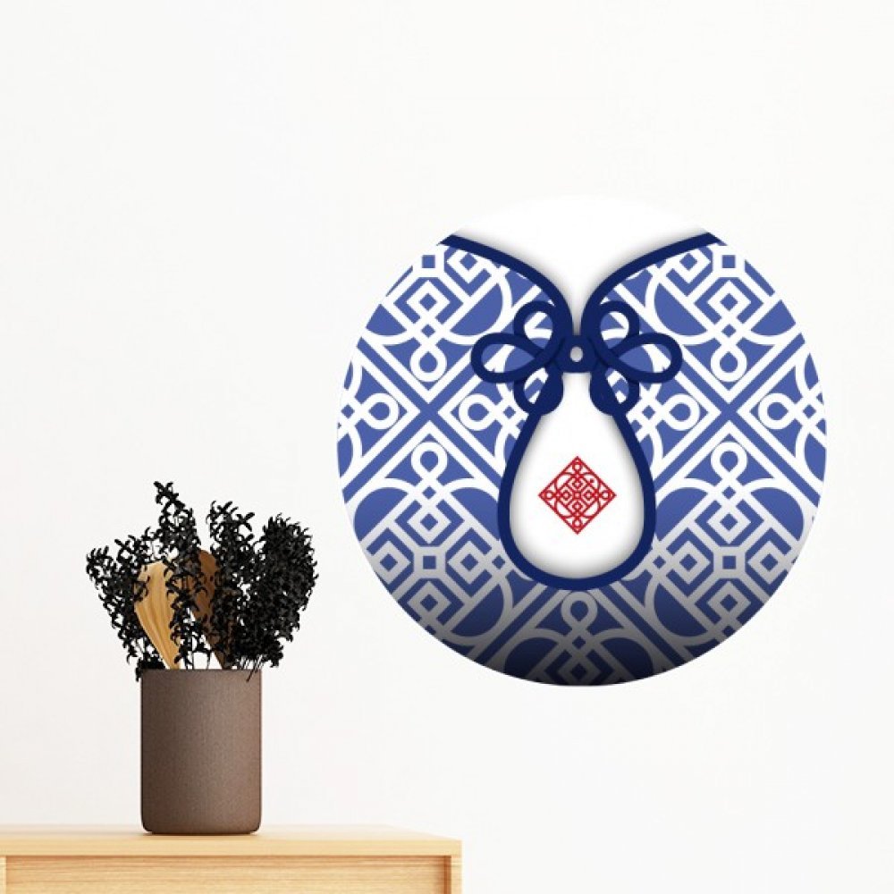 Sticker mural ligne bleue culture chinoise 50cm papier peint