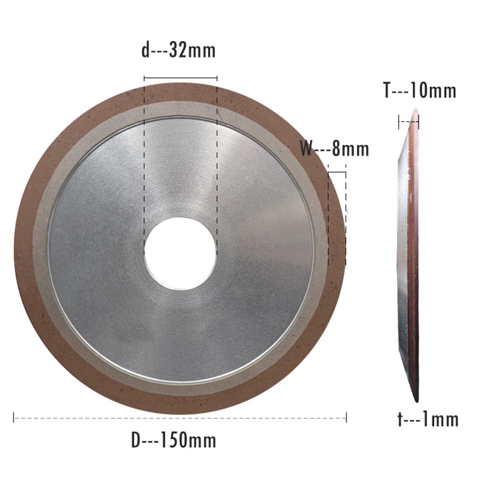 Tarcze Polerskie, Tarcze Listkowe 1 Szt. Diamentowa Tarcza Szlifierska Żywica Ścierna Tarcza Tnąca P150 Tarcza Listkowa Z Ostrzem Do Polerowania/150X10X32X8Mm