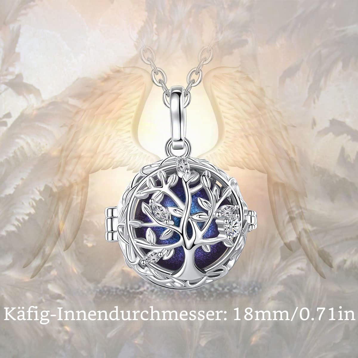 AEONSLOVE Bola Klangkugel Schwangerschaft Kette Lebensbaum Engel Anrufer Anhänger für Schwangere Frauen, 2 Ketten