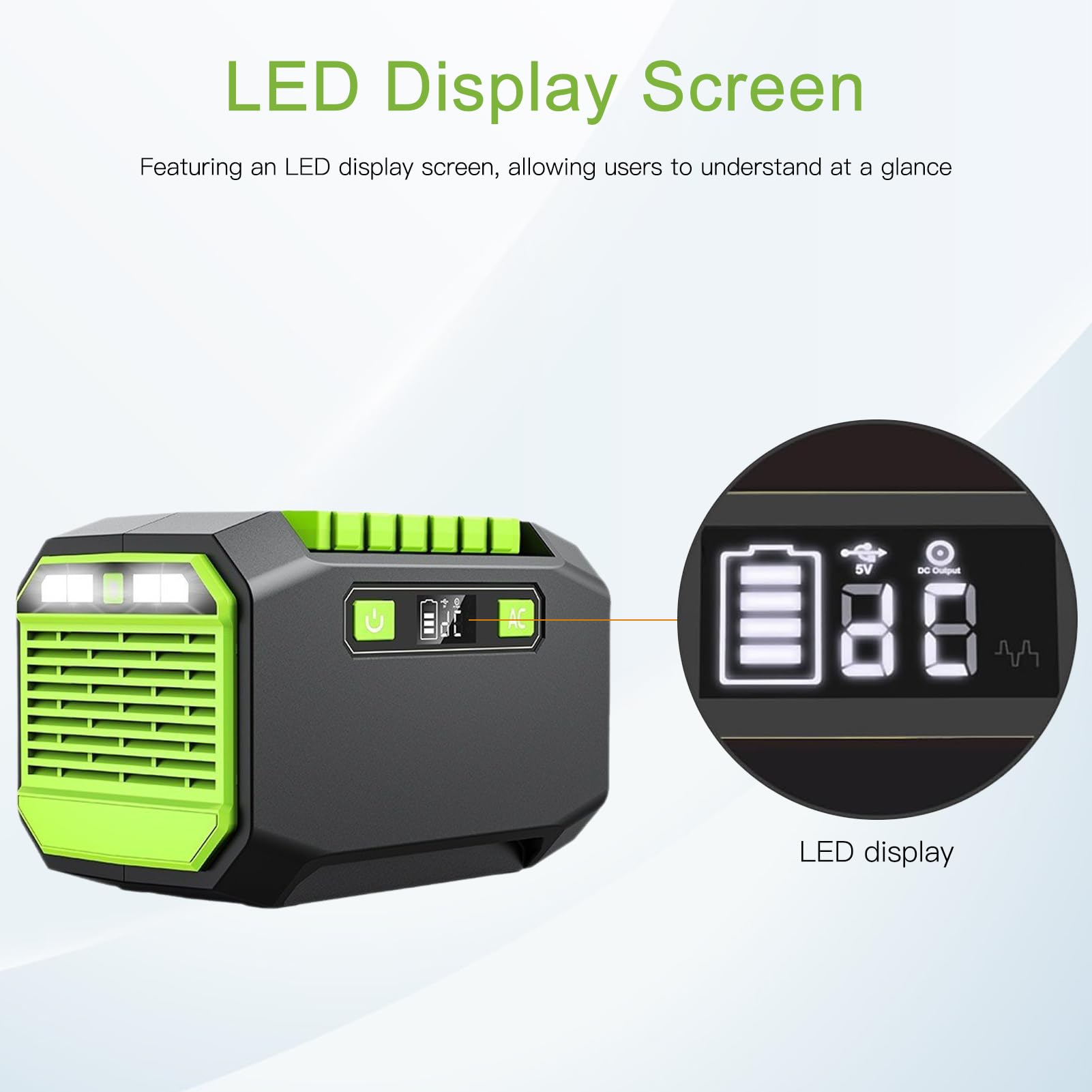 Shkalacar Stazione Elettrica Portatile, 200W 173Wh Generatore con Luci a LED per Casa, Backup di Emergenza, Campeggio in Viaggio su Strada (Plug)