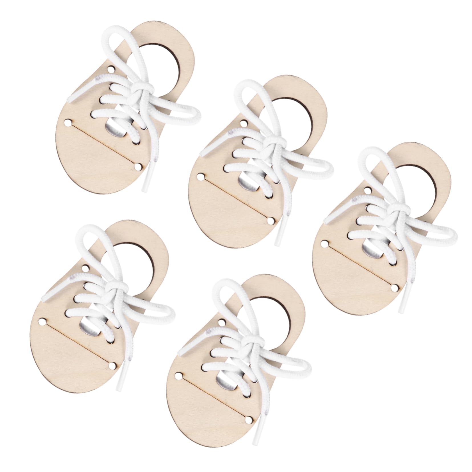 25sets Legno Non Rifinito Per Diy Forma Scarpe Corde Per Decorazioni e Graffiti Materiale Legno Naturale Per Attività Creative e Educative Per Ragazza