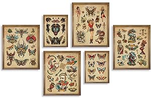 Vintage Tattoo Flash Wall Art: Unleash the Spirit of Edgy Decoration