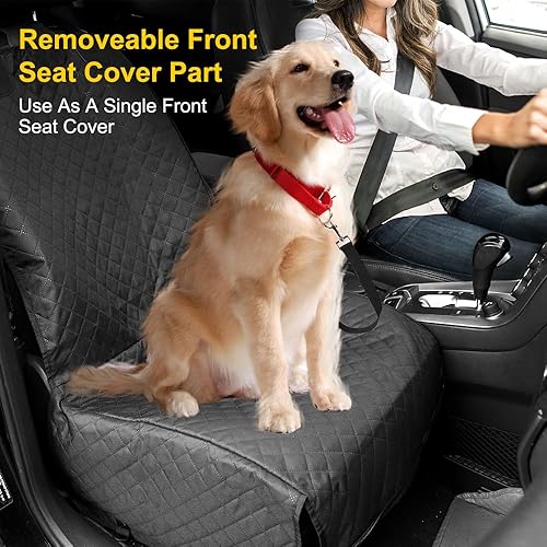Miniatura 10 de Vailge Funda de asiento de perro para asiento trasero 100 impermeable para asiento de coche con ventana de malla evita arañazos y antideslizamiento