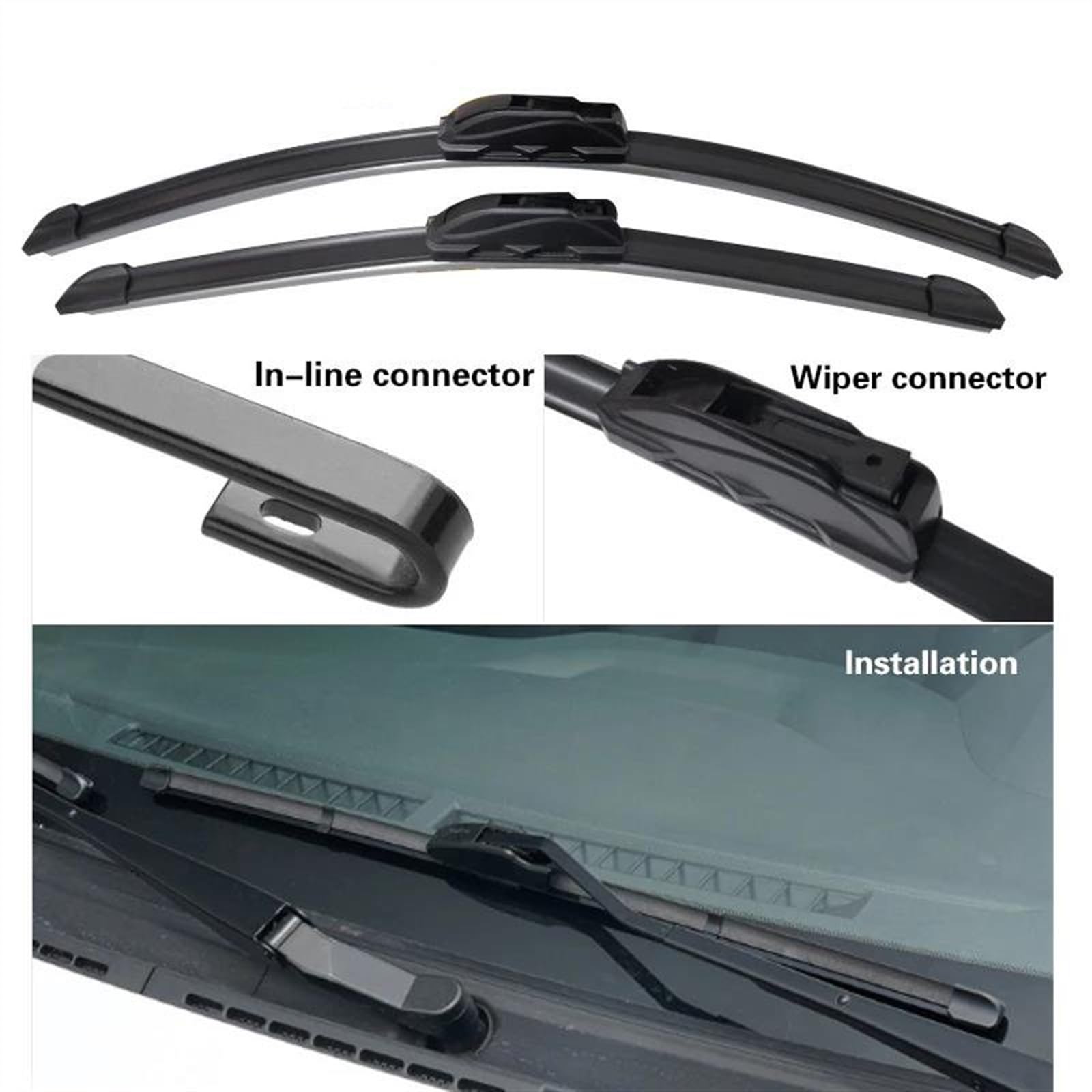 Auto Wycieraczki Przedniej Szyby Pióra Do Mycia Okien U Ramiona Hakowe Pióro Wycieraczki Samochodowej Dla CITROEN C2 Europa 2003-2009 (Color : Front 2pcs)