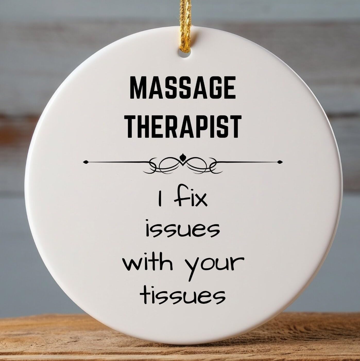 Christmas Tree Decoration Massage Therapist Massage Therapy Spa Masseuse Self Care Stress Relief Therapist Thank You Christmas Baubles Double Sided Ceramic Hanging Ceramic Xmas Ornament