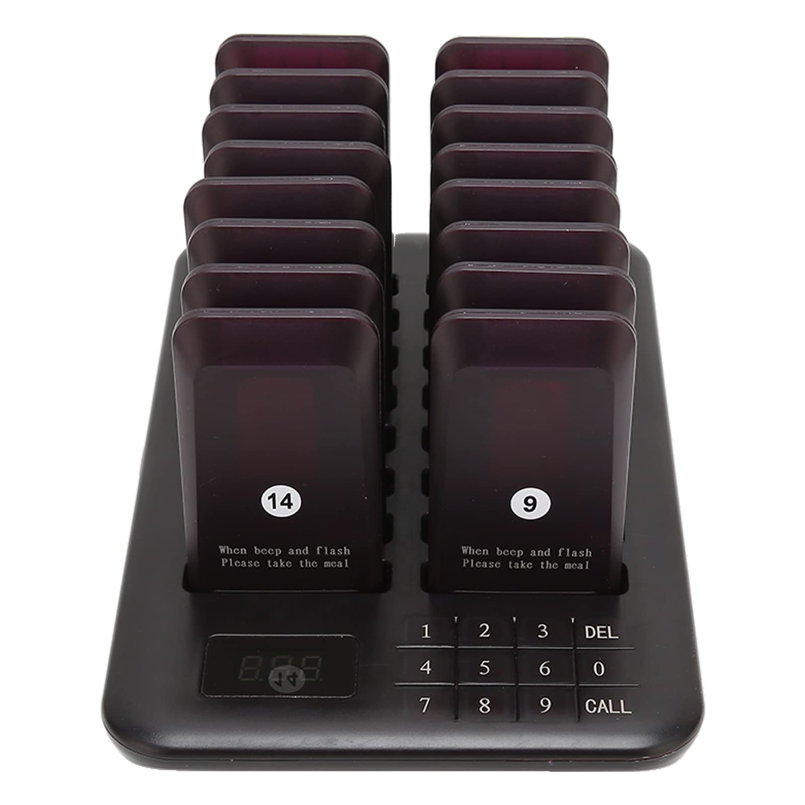 Annadue Restaurant Pager System, Buzzer Wireless Calling Pager System, wasserdichte Social Distancing Keeping Pager mit 16 Guest Pager für Imbisswagen, Restaurant, Cafés Usw(EU)
