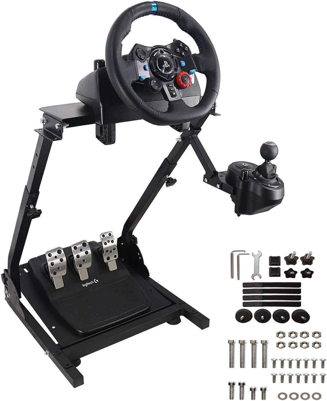 Onе-Dау Sаlе: Uр tо 80% оƒƒ Racing Wheel Stand, Height Adjustable & Foldable Steering Wheel Stand Compatible with Logitech G25,G27,G29,G920 Gaming Cockpit [windows]