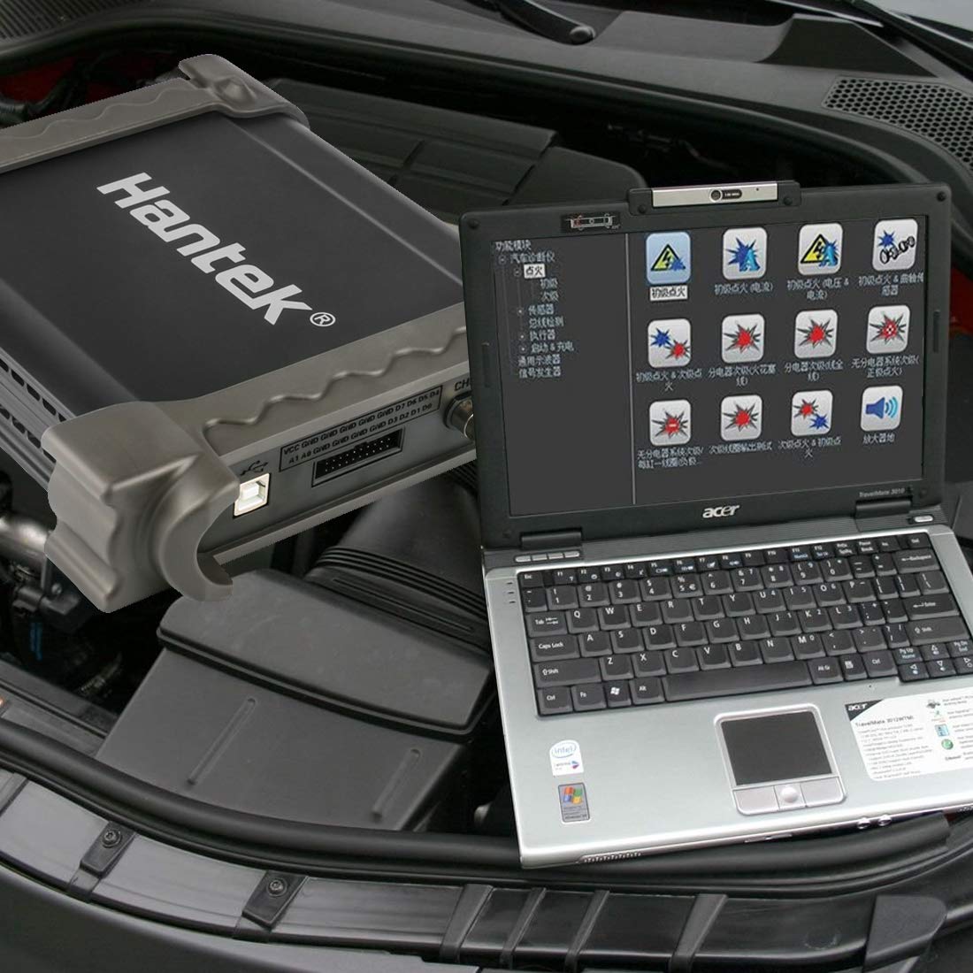 Oscilloscopio per PC diagnostico automobilistico 1008C 8CH 2.4MSa / s, USB 2.0 400V (picco AC DC) Oscilloscopio a memoria digitale/Generatore di programmi 100K Ambito diagnostico automobilistico