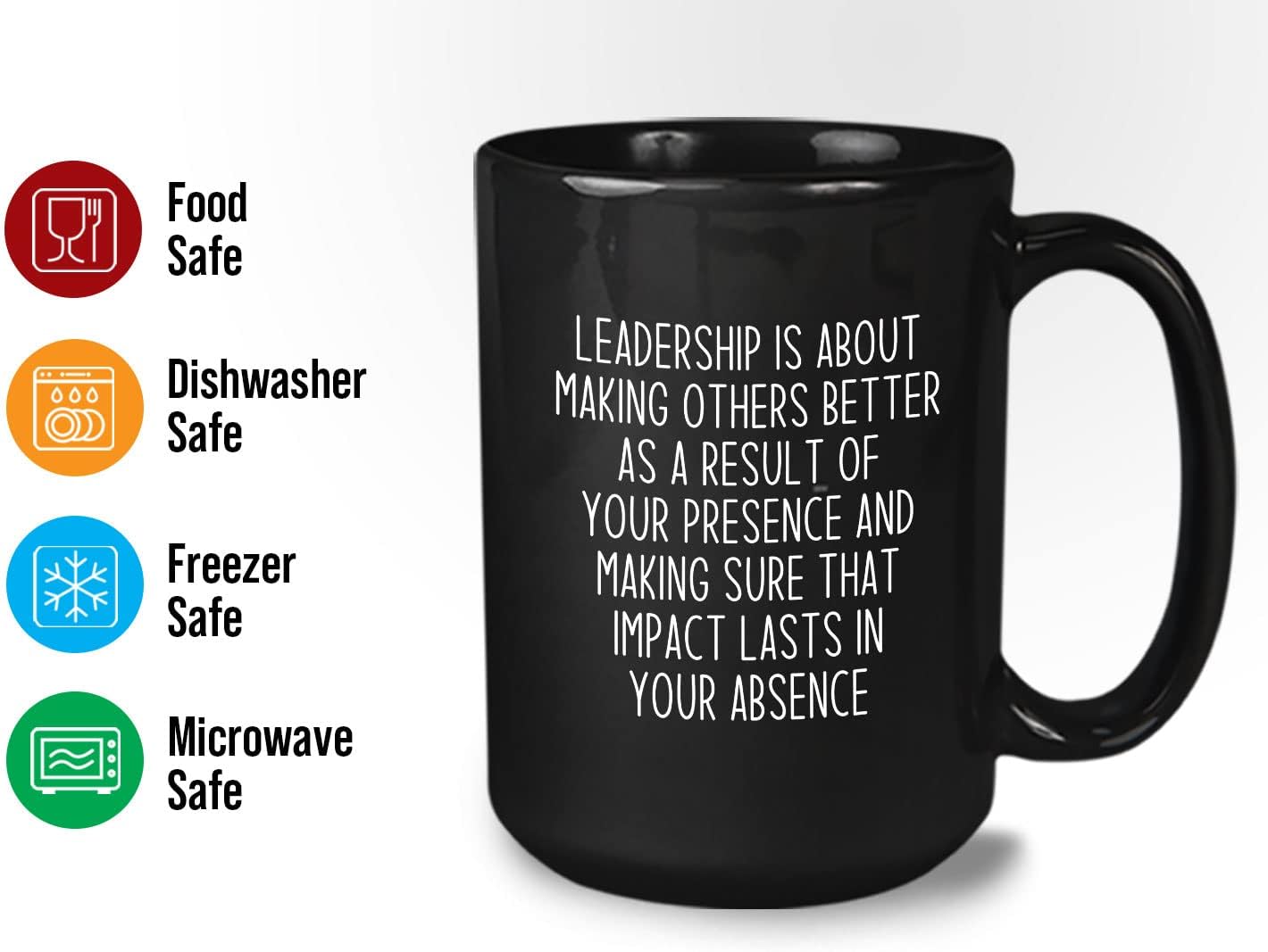 Bubble Hugs Leadership Coffee Mug 15oz Black better as a result - Bosses Day Gifts for Women Male Bosses Goodbye Friend Gift Manager Thank You Boss Day Lady