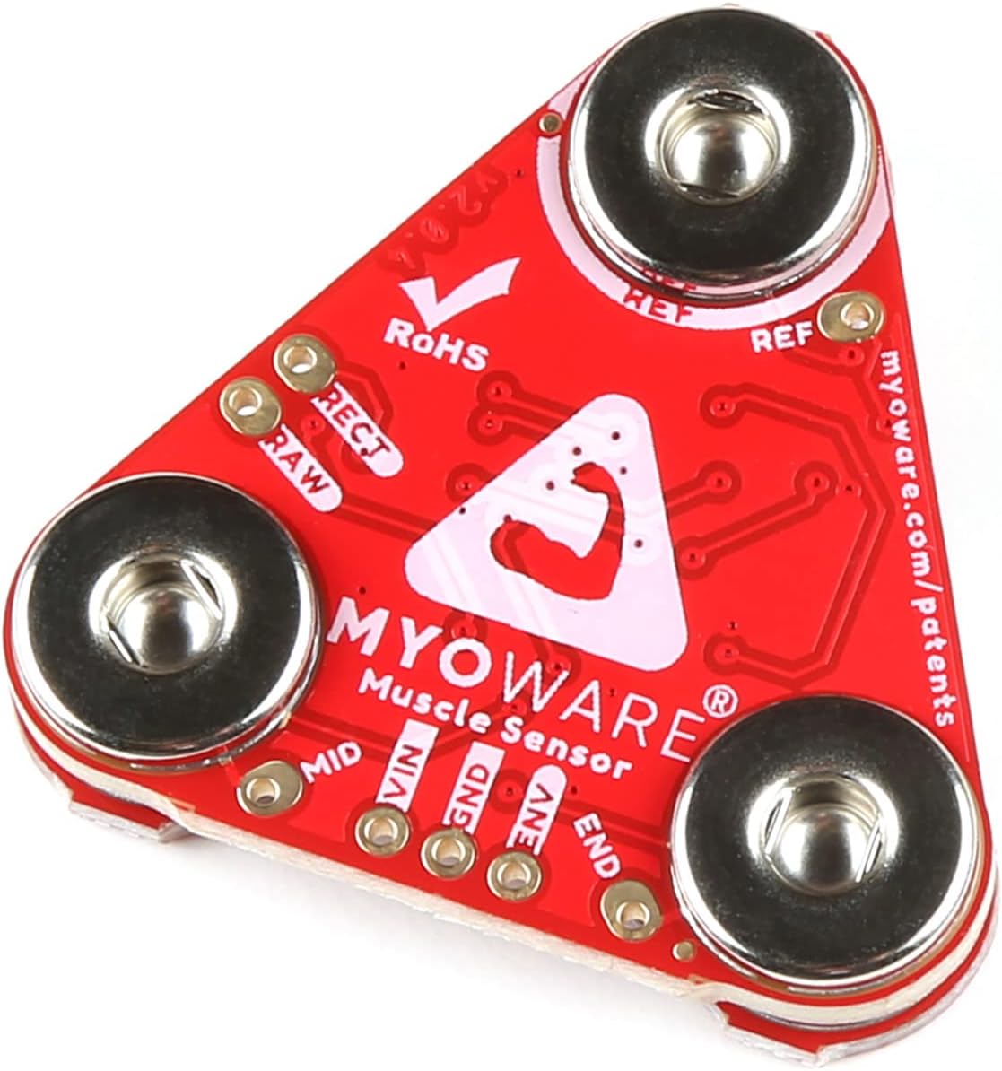MyoWare 2.0 Muscle Sensor-Compatible with Arduino- All-in-one electromyography (EMG) sensor from Advancer Technologies -Measure muscle activity by detecting its electric potential-Keyed Snap Connector