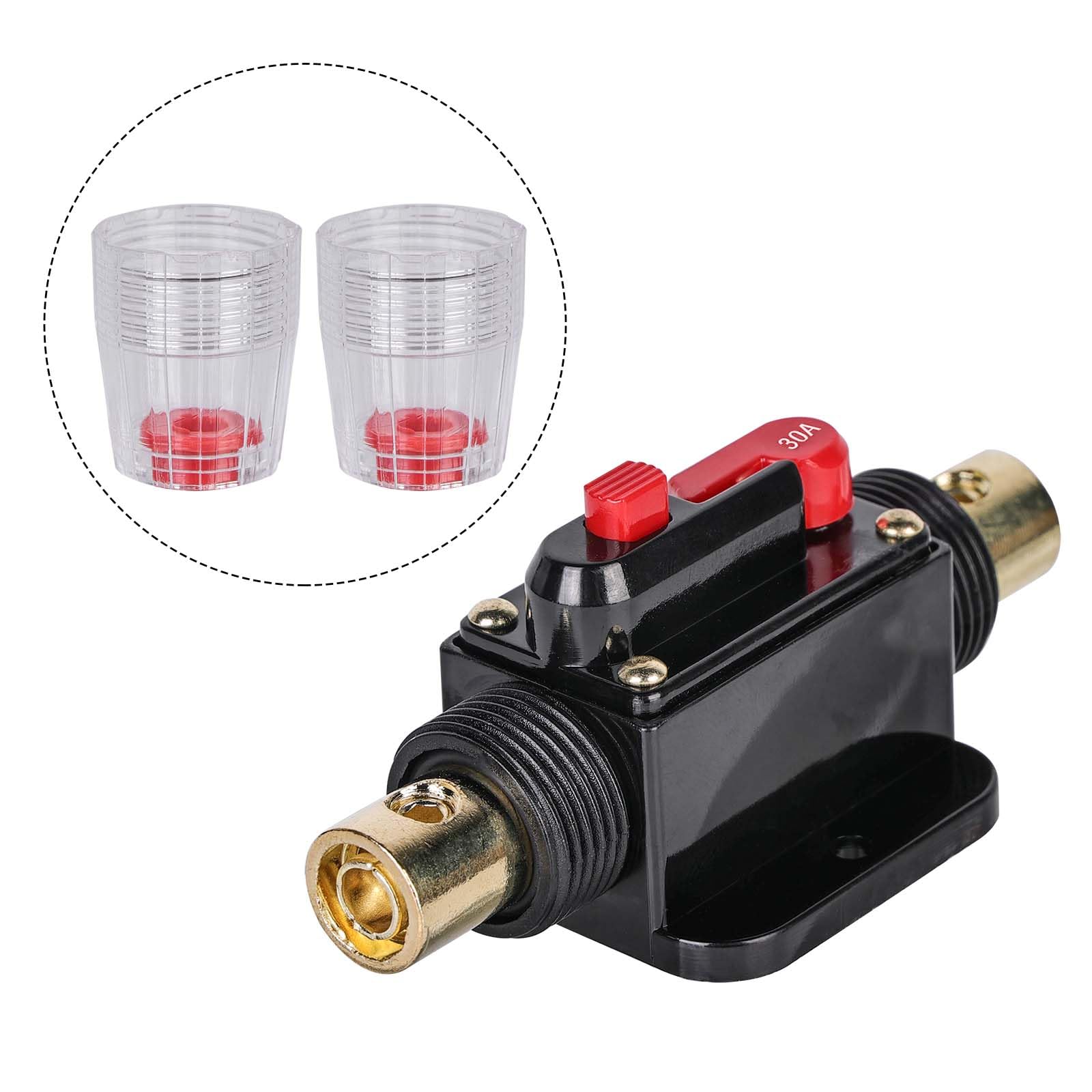 2 portafusibles para coche, 30 A, automáticos, 12 V, 24 V, interruptor de protección para sistema de audio marino
