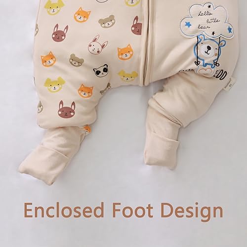 Miniatura 5 de Mosebears Saco de dormir para bebé con pies, saco de dormir de invierno para bebé para niños pequeños, grueso 2.5 TOG (6-18 meses, altura del bebé