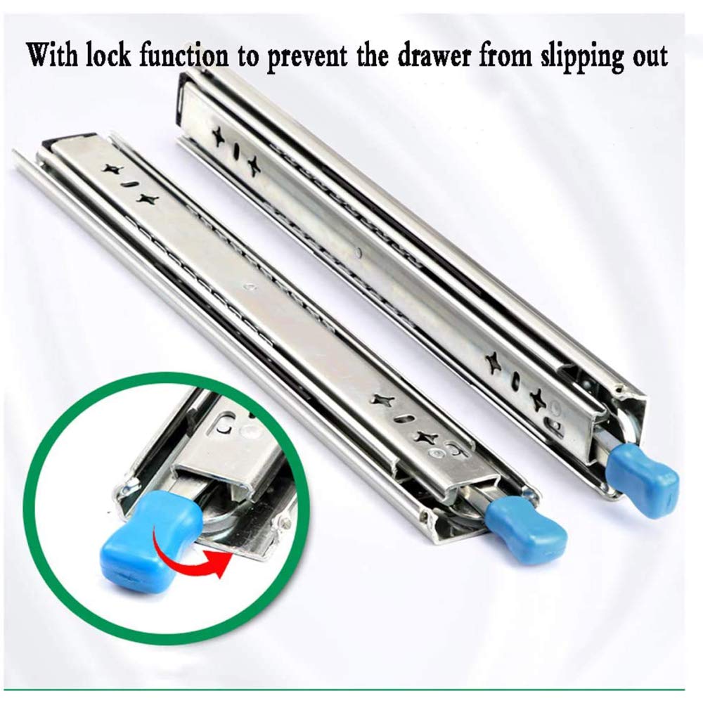 Guide per Cassetti per Impieghi Gravosi Bloccaggio A Due Vie più Sicure per Evitare Cadute Peso del Cuscinetto 120 kg,Silver-450mm