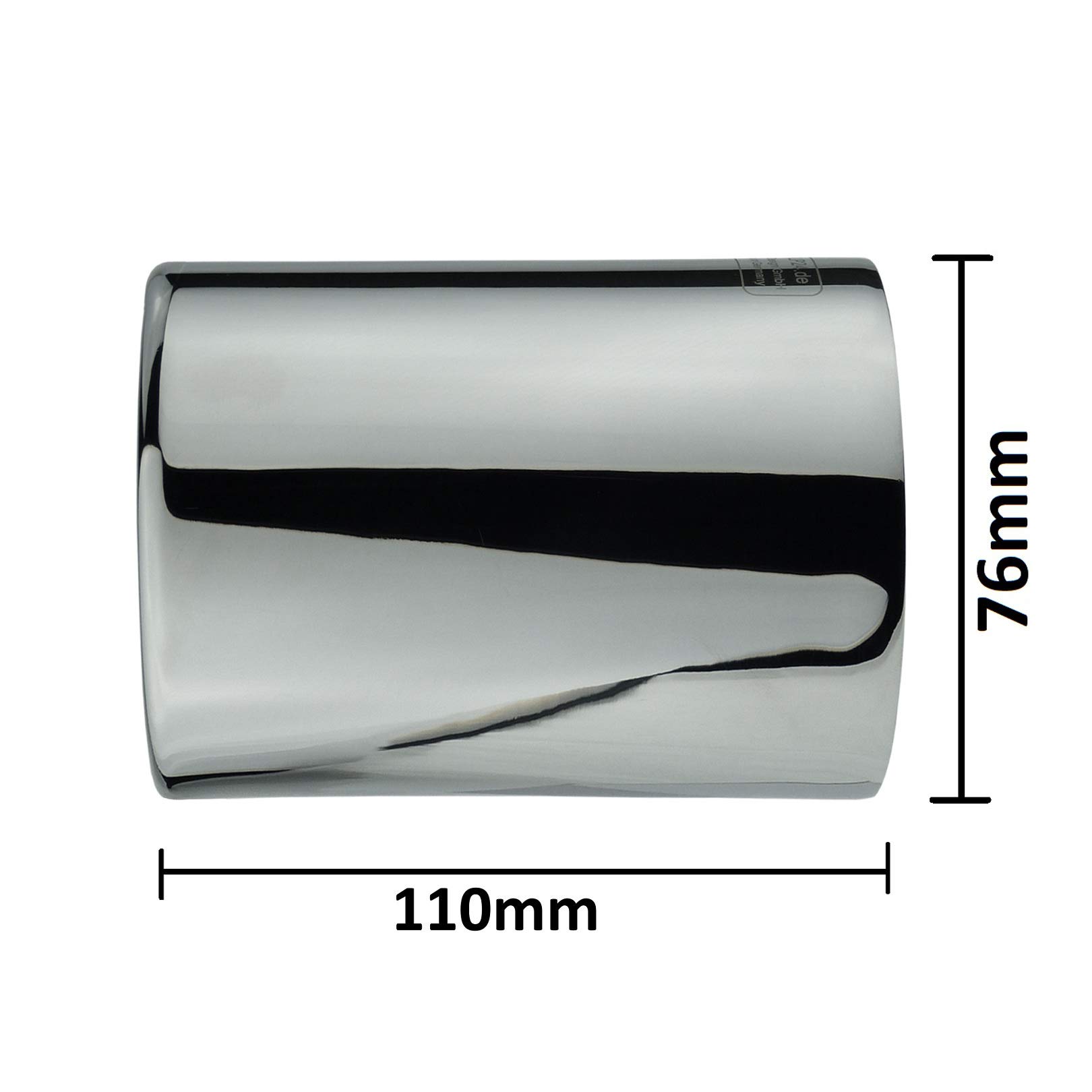L&P A304 1 Terminale di Scarico in acciaio inox 76 mm cromato lucidato a specchio Plug&Play codici di serie 18307622764 7622764-18307622762 7622762