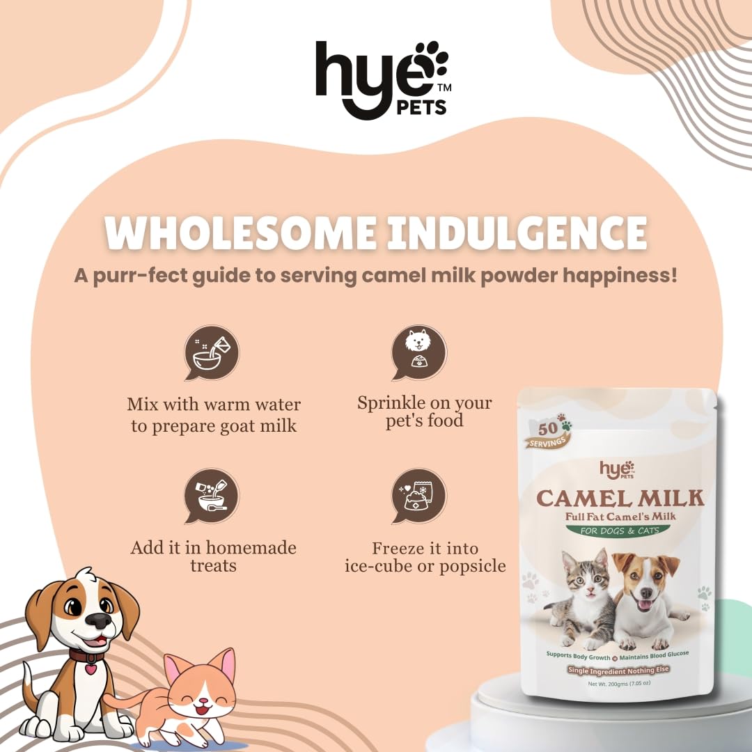 HYE Pets Full Fat Camel Milk Powder for Dogs & Cats | 200g 3