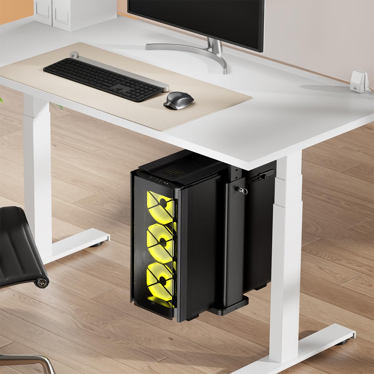 LogiLink EO0073 - PC-Halterung zur Untertisch- oder Wandmontage, Tragkraft bis 20 kg, Farbe: Schwarz