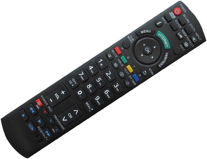 Hotsmtbang Replacement Remote Control for Panasonic TH-50PX6U TH-32LRU30 TH-42PD60 TH-37PX60 TH-50PX77 TH-58PZ800U TH-50PZ800U TH-50PZ85U Plasma Display HDTV TV