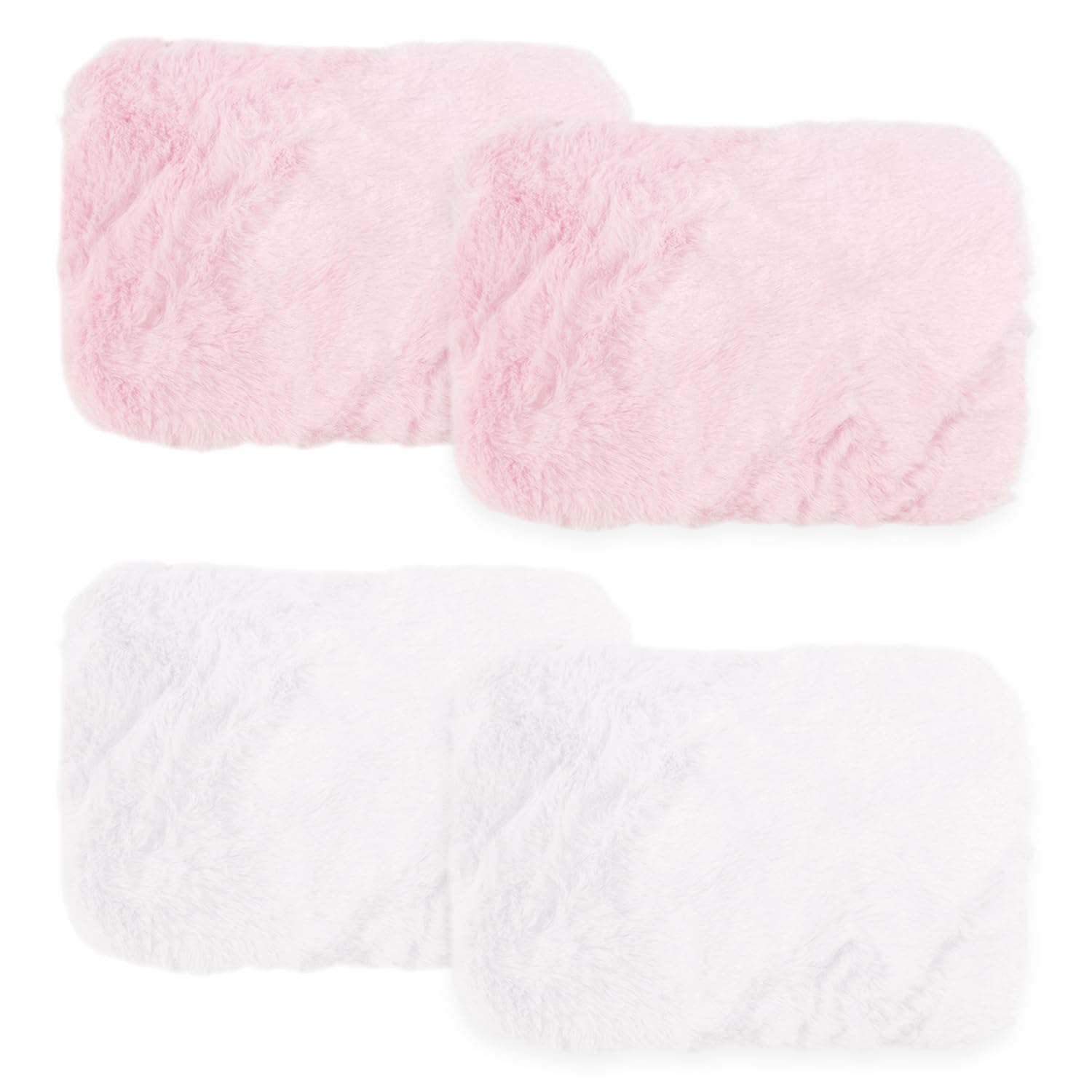 CYNOSURETECH 4 Pieces Dollhouse Rug, 1:12 Dollhouse Rug, Oval Plush Rug, Mini Floor Decoration, Dollhouse Accessories