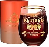 ZCLOMOLC Great Retirement Gift for Women & Men 2026 !Coworker Leaving Gifts,Retirement Decorations, Farewell Goodbye Gifts For Coworkers - Stemless Wine glass