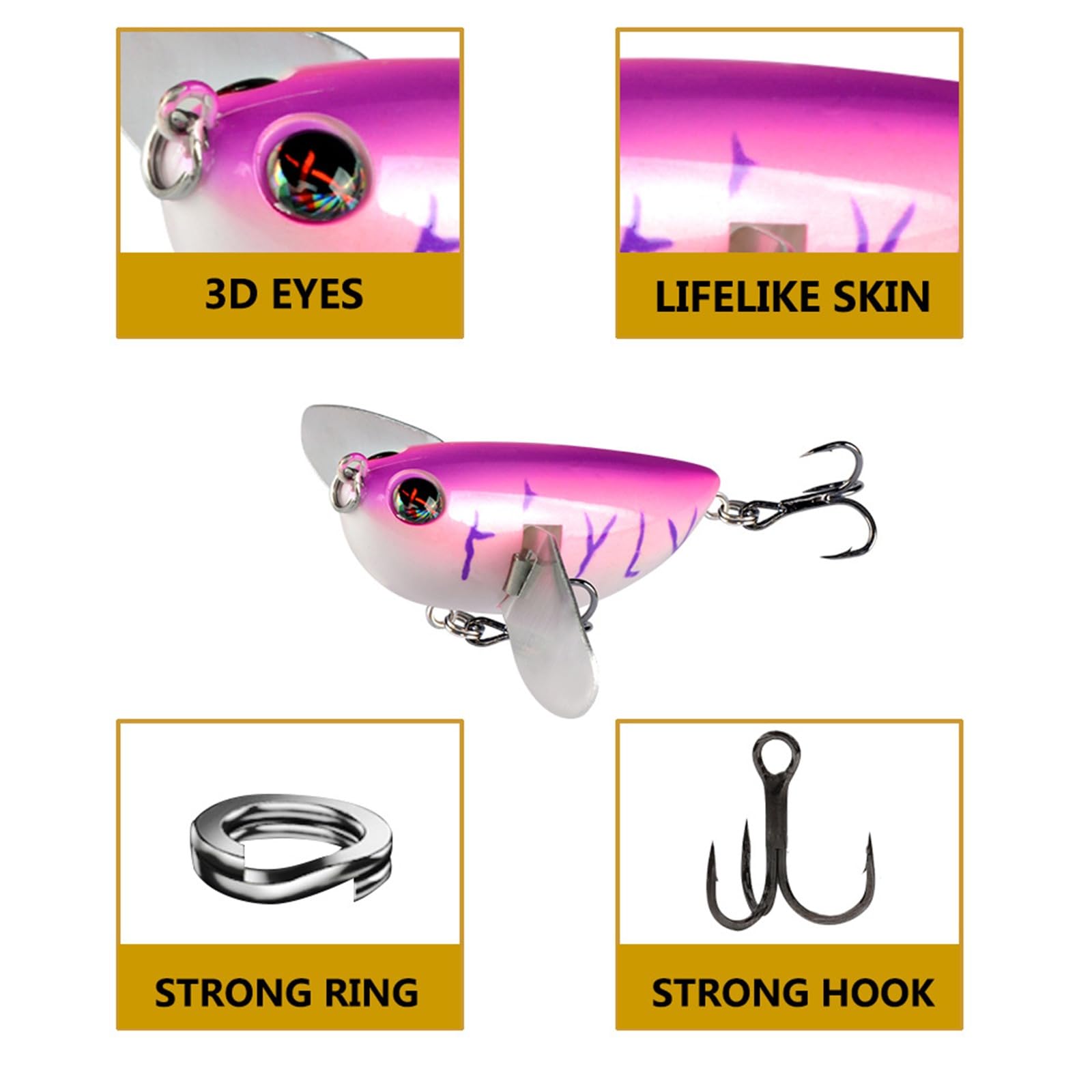 Topwater Fishing Lure Crank Baits Floating Tractor Bee Lure Set Fishing Bait kit for Bass Freshwater Saltwater