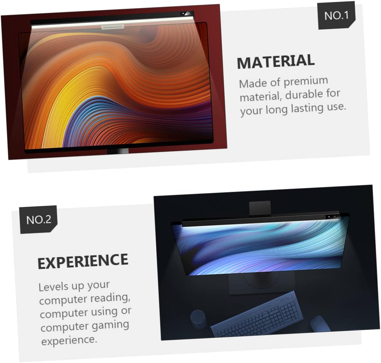 Led Monitor Glare Reduction Desk Lamp Eye Protection Study Light for Computer Screen USB Powered Black