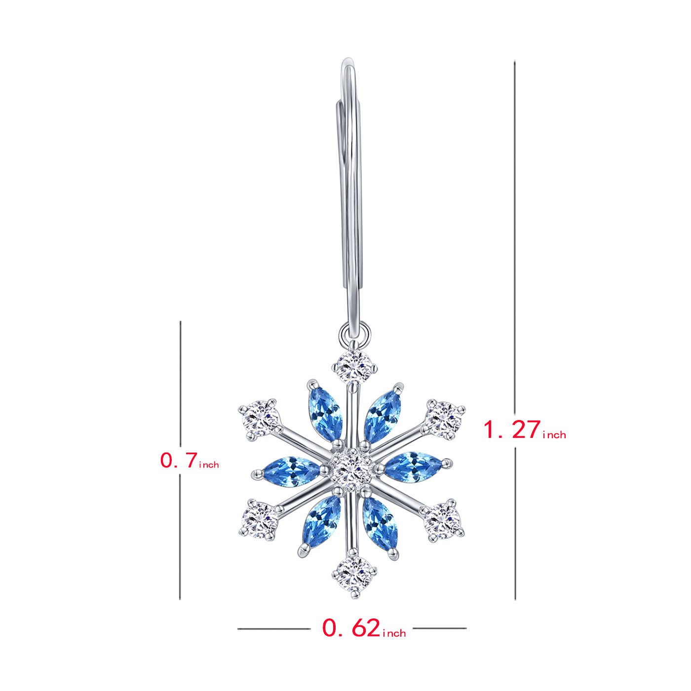 JO WISDOM ohrringe schneeflocke weihnachten silber 925 Damen mit 3A Zirkonia,Schmuck für Frauen