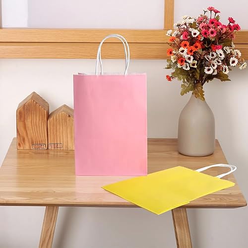 Miniatura 3 de Bolsas de papel kraft para regalo de fiesta, bolsas de papel de color con asas para cumpleaños, bolsas de papel de 6 colores - 5.906x8.268x3.150 in