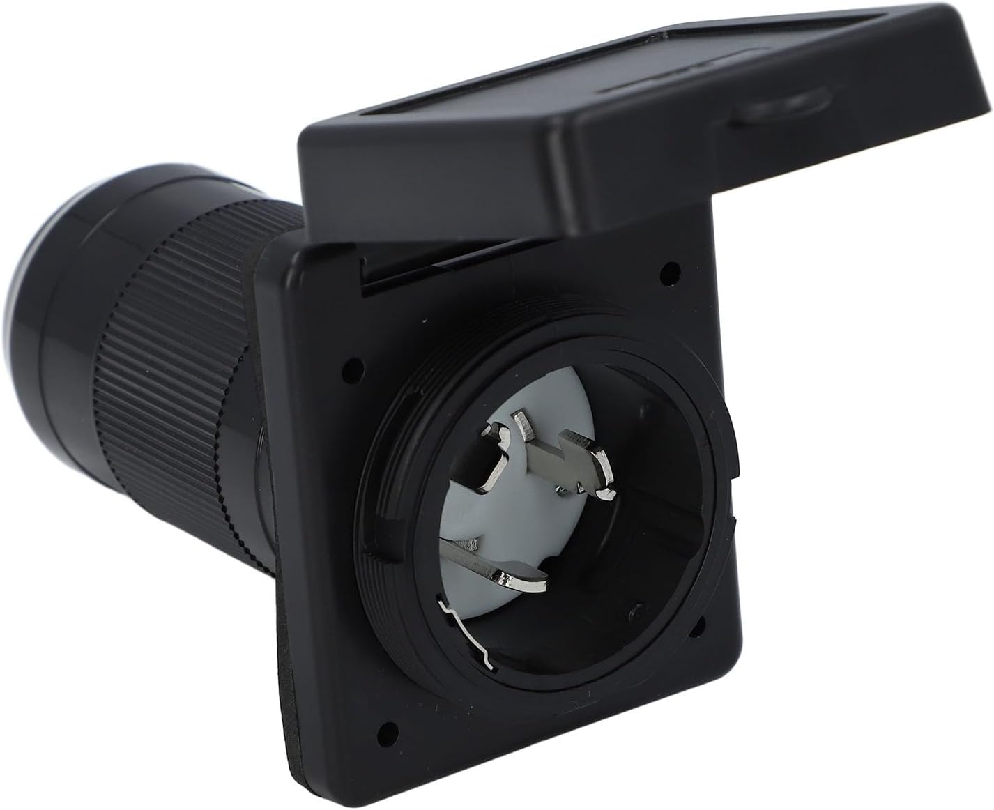 Kikumi 50 Amp Shore RV Plug Twist Locking Power Inlet Outlet Receptacle with Weatherproof Cover for NEMA ‑50P