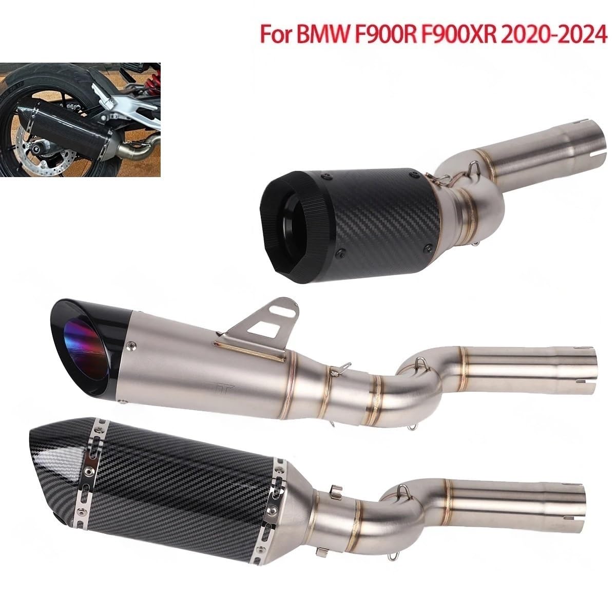 rura wydechowa motocyklowy wydech Rura Układu Wydechowego Slip On Pasuje Do BMW F900R F900XR 2020 2021 2022 2023 2024 Modifide(E)