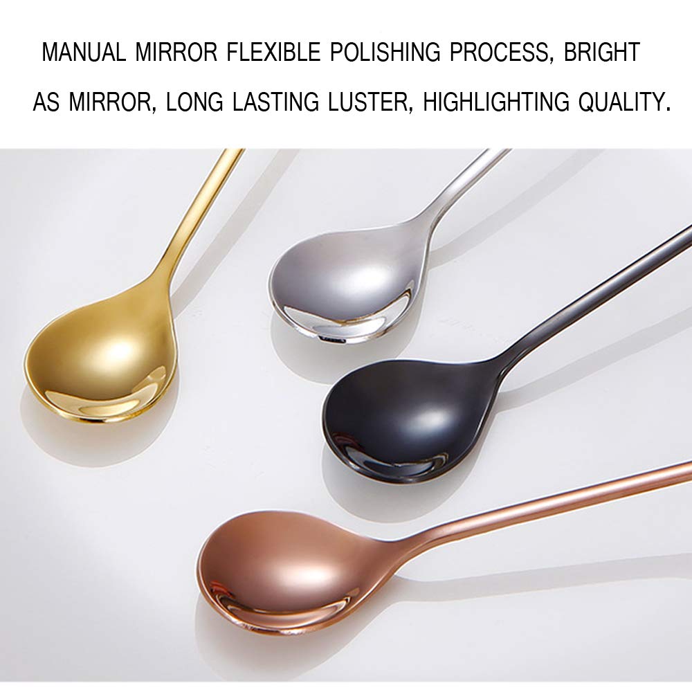 5er Set Kaffeelöffel Mit Musiknoten-Design – Edelstahl, In Silber, Gold, Roségold, Illusion & Schwarz