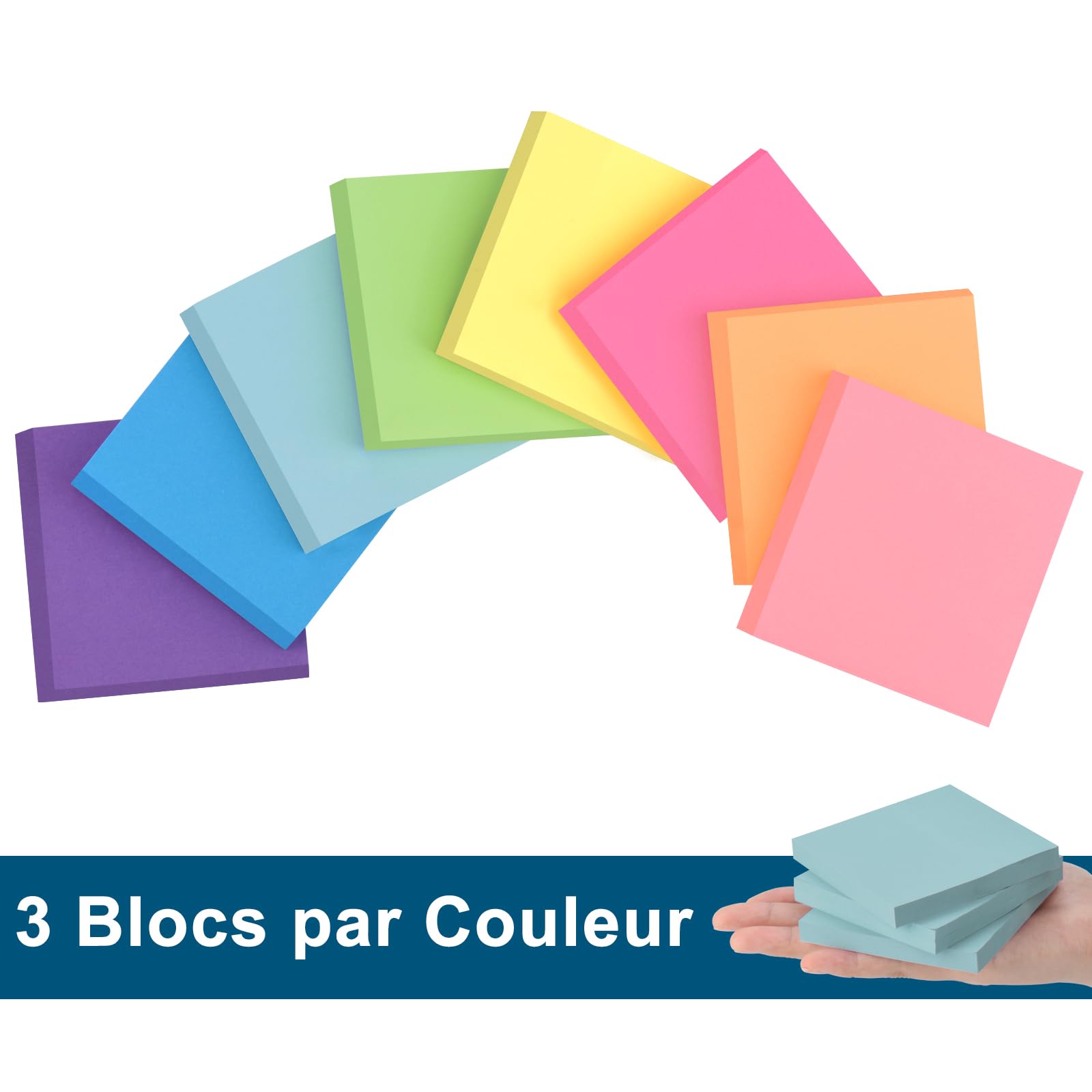 Blocs Notes Adhésifs 12 76x76mm - 6 Couleurs Vives, 720 Feuillets | Parfait Bureau, école, Maison Sticky Notes Colorés Blocs Notes Adhésifs 12 76x76mm - 6 Couleurs Vives, 720 Feuillets | Parfait Bureau, école, Maison Sticky Notes Colorés