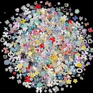 Coolon 500 Stück Nagel Strasssteine Charms Dekorationen