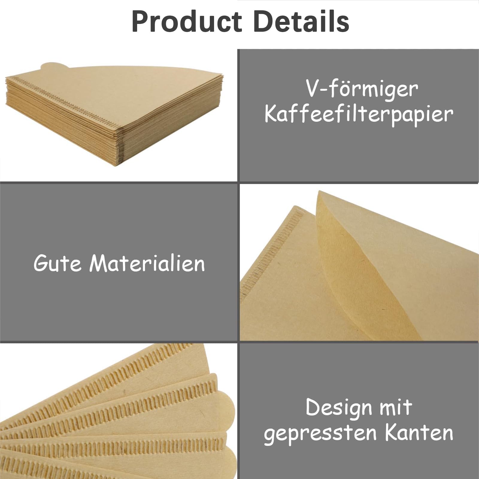 200 Filtri Per Caffè V60 Misura 01 - Carta Naturale Per Caffettiera Manuale A Cono - Foto 8