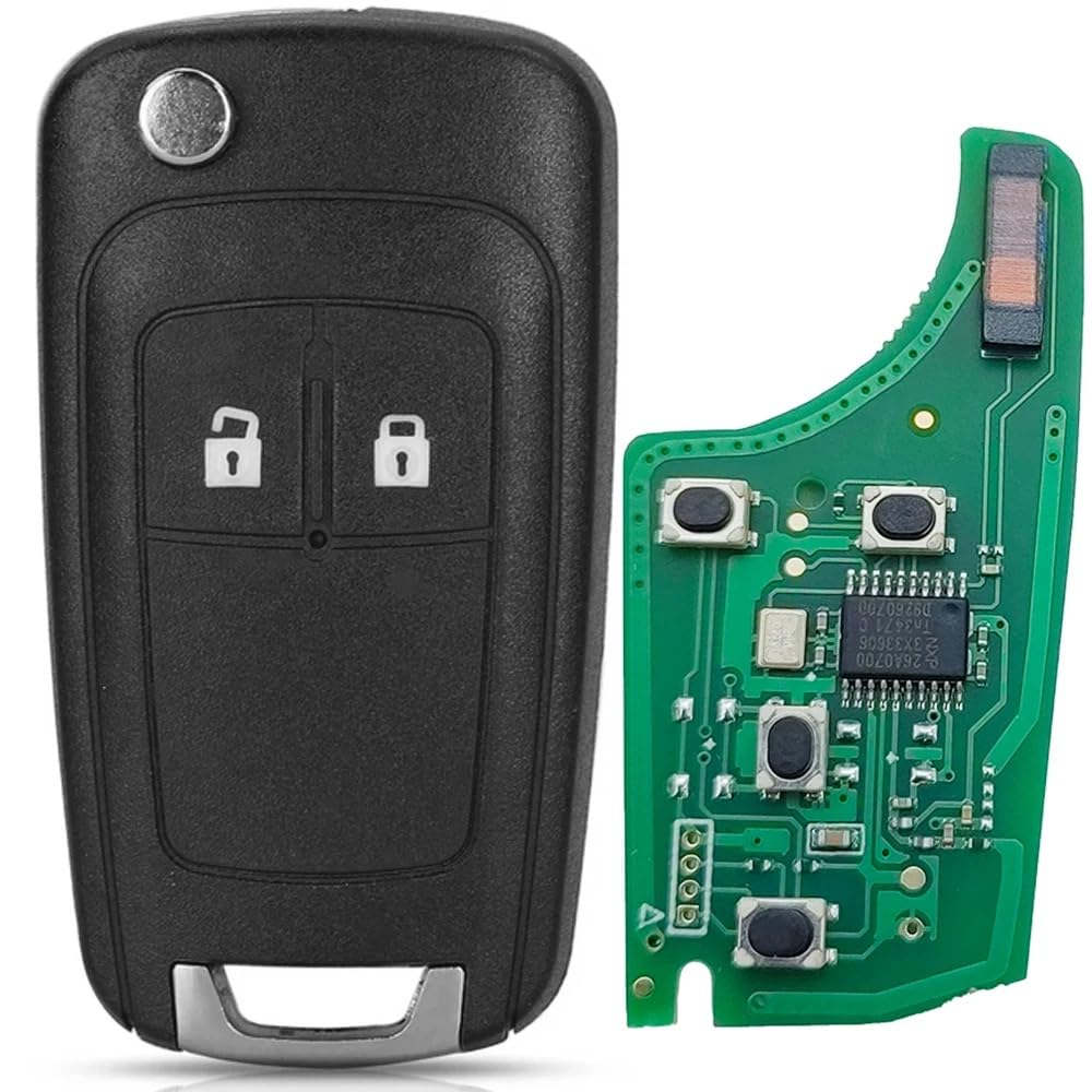 2 tasti PCF7937E Guscio Chiave auto a distanza Controllo remoto telecomando radiocomando portachiavi per 433mhz ID46 PCF7941 Chip per Opel Adam Astra J Zafira C Mokka Insignia
