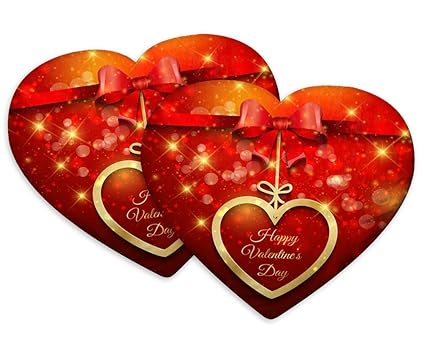 DreamVio Love Heart Shaped Velvet Cushion/Pillow/Plush for Gifting on Birthdays,Anniversaries, Valentine Day Color - Multi (Size- 15x17 inch) Pack of 2 Shape 38