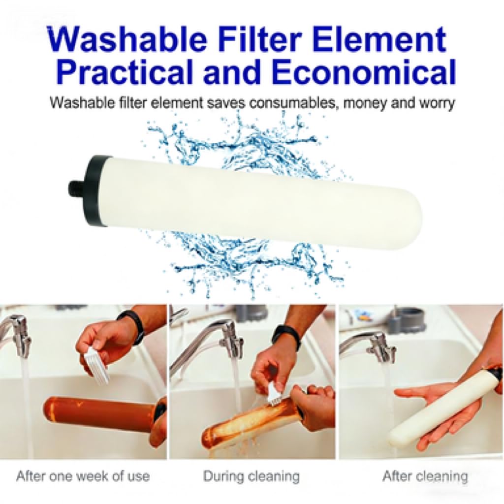 Wasserfilter trinkwasser untertisch, Edelstahl Trinkwasser Filtersystem, Reduzieren Chlor, Schlechten Geschmack & Geruch (1 Filter Enthalten)